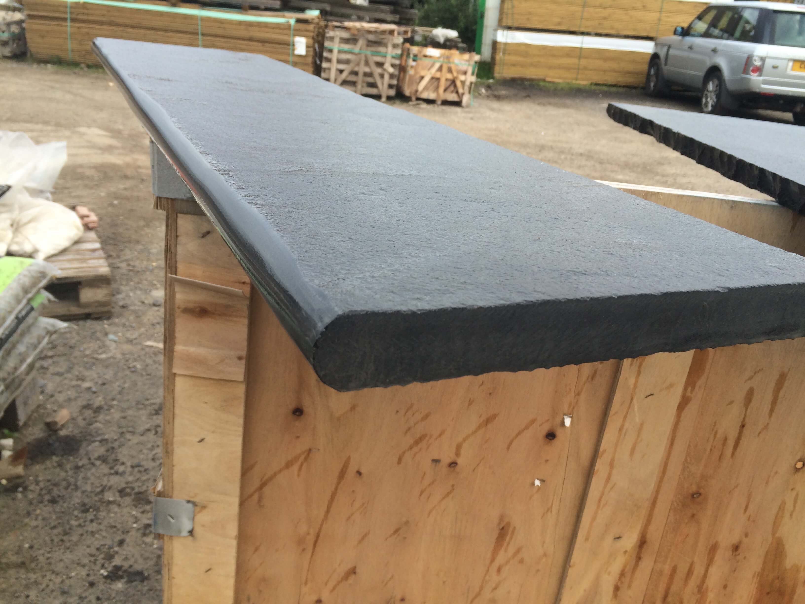 Third image for 30mm Bullnose steps - Black Limestone